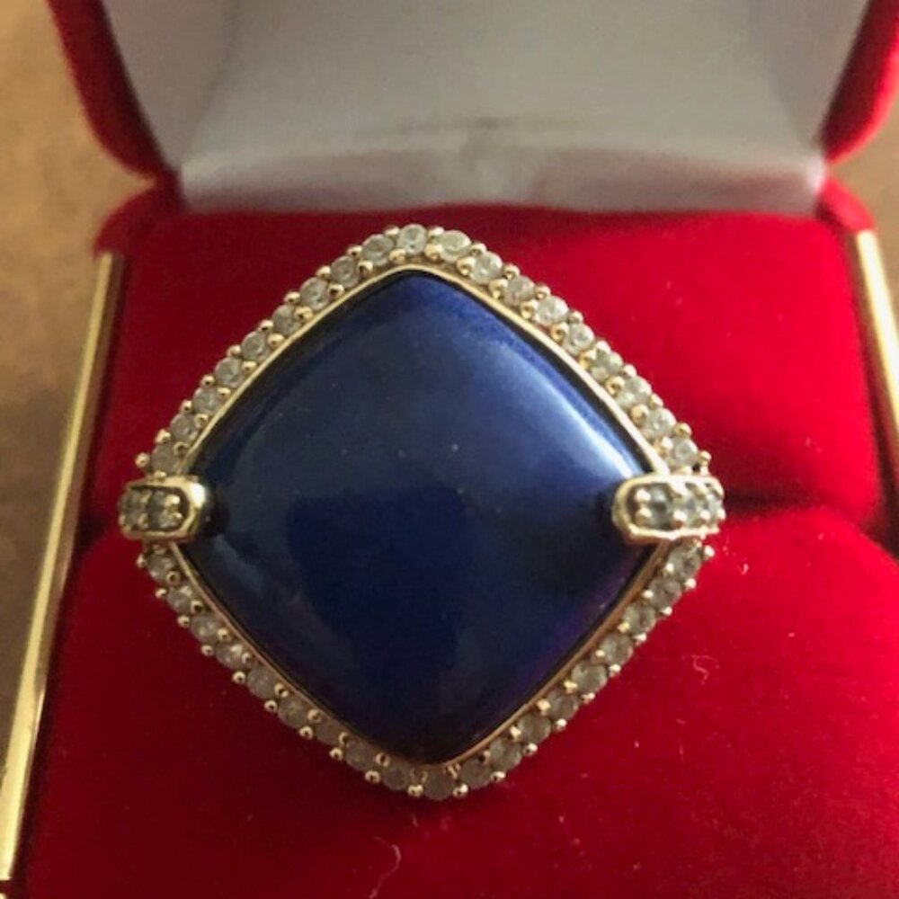 14kt. gold Lapis and sapphire ring